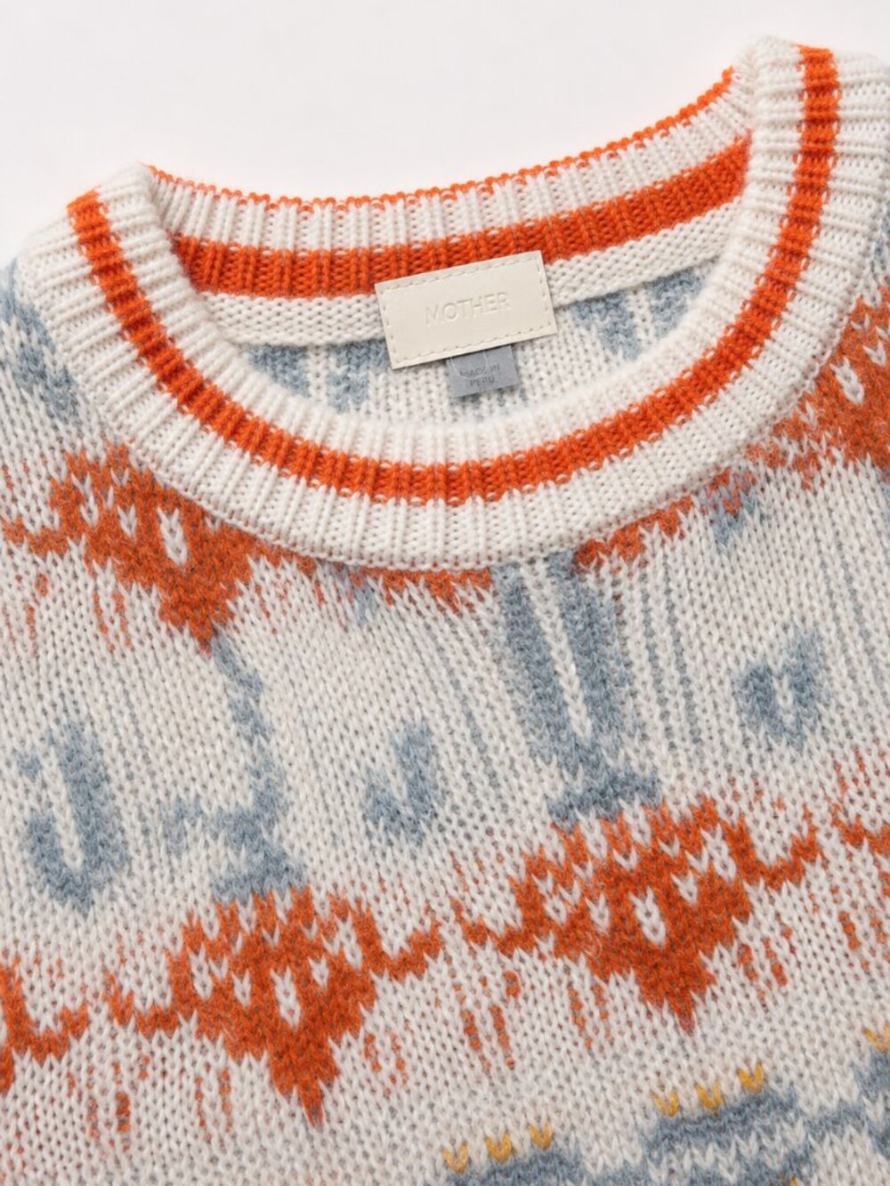 NWT MOTHER THE LONG JACQUARD SWEATER IN CREAM - Picture 7 of 7